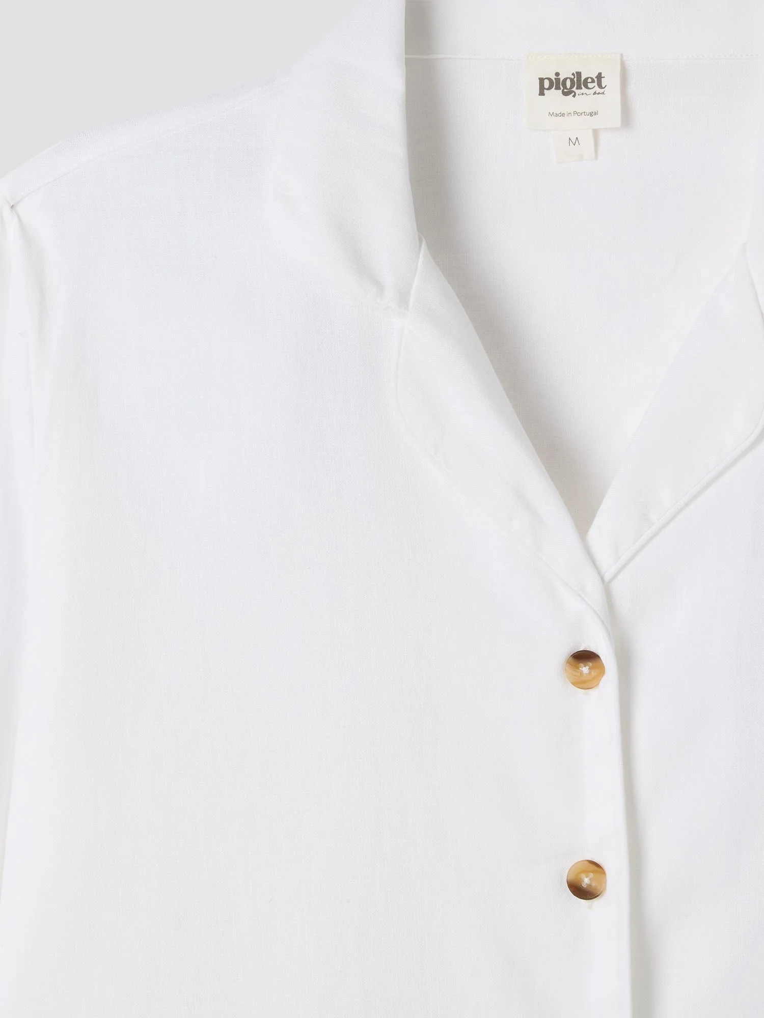 White Linen Blend Pyjama Trouser Set - Image 5